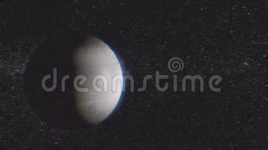 海王星，太阳系行星。 行星海王星美丽的三维动画行星海王星旋转与阿尔法通道